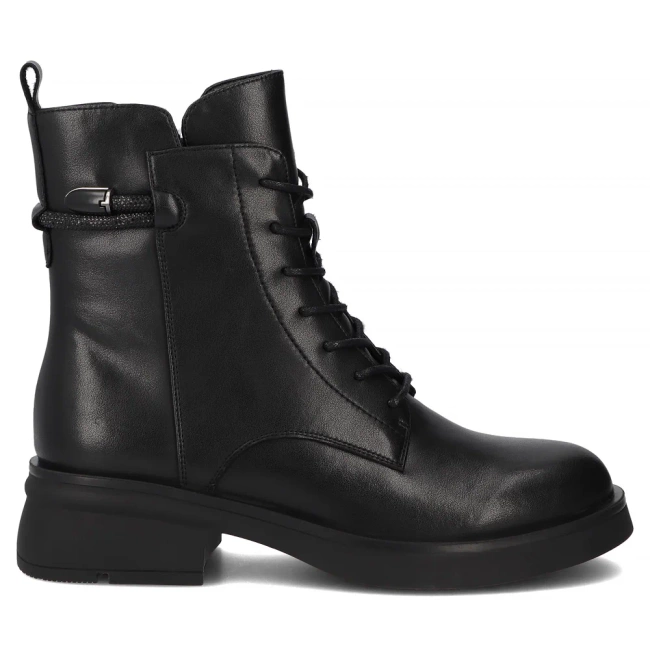 Skórzane botki Filippo DBT7453/25 BK czarne