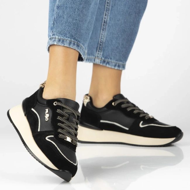 Skórzane sneakersy Filippo DP7103/25 BK czarne