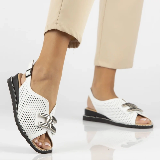 Leather sandals Filippo DS6032/25 WH white