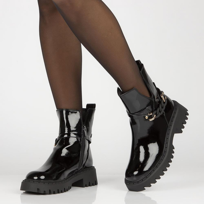 Botki na platformie Filippo DBT4026/22 BK czarne