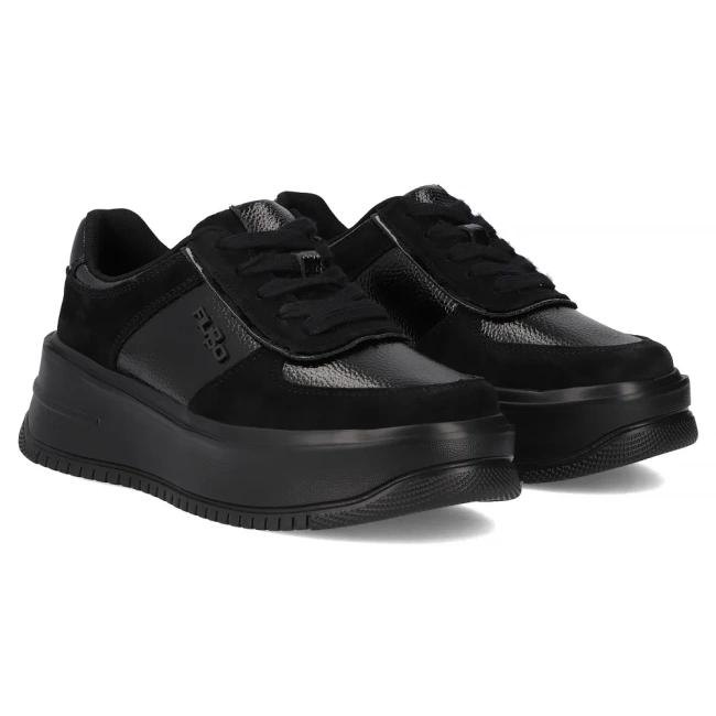 Leather sneakers Filippo DP7124/25 BK black