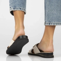 Skórzane klapki Filippo DK7041/25 BE beżowe