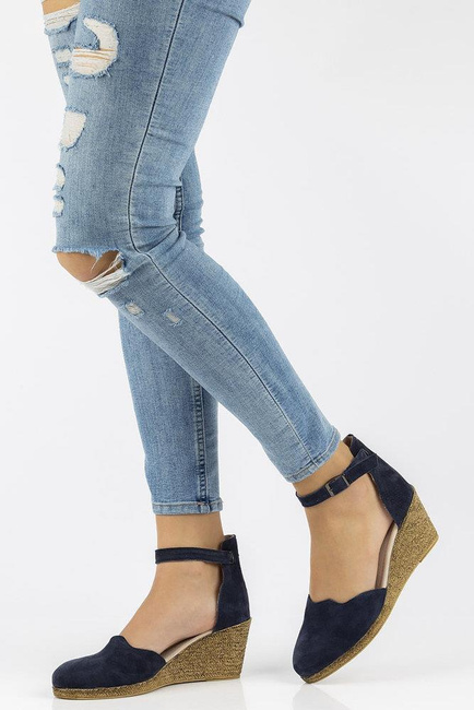 Leather sandals Filippo DS1394/21 NV navy blue