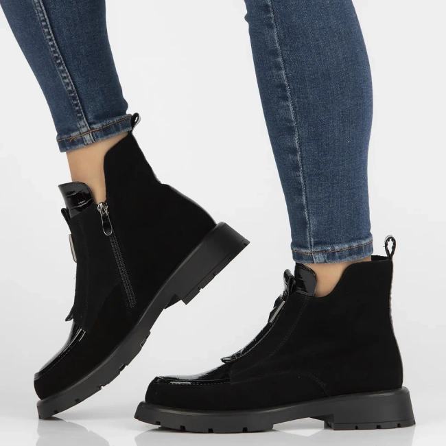 Skórzane botki Filippo DBT6570/25 BK czarne