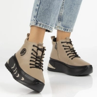 Leather ankle boots DBT4214/25 TP taupe