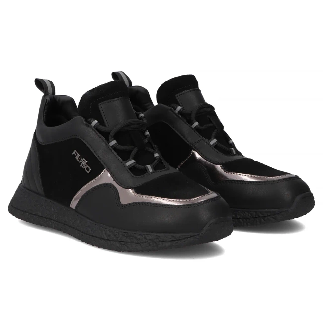 Leather sneakers Filippo DP7406/25 BK black