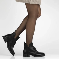 Skórzane botki Filippo DBT7191/25 BK czarne