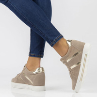 Skórzane Sneakersy Filippo DP3549/22 BE beżowe