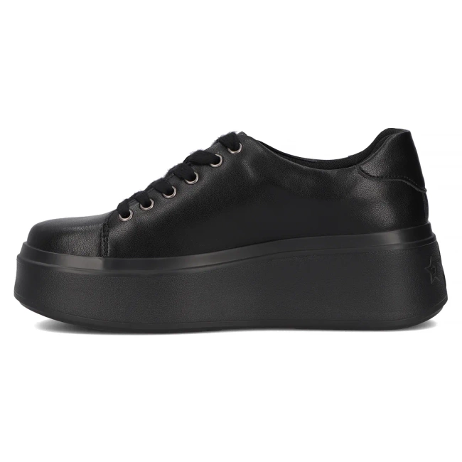 Leather sneakers Filippo DP6423/25 BK black