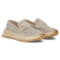 Skórzane półbuty na platformie Filippo DP6748/25 BE beżowe