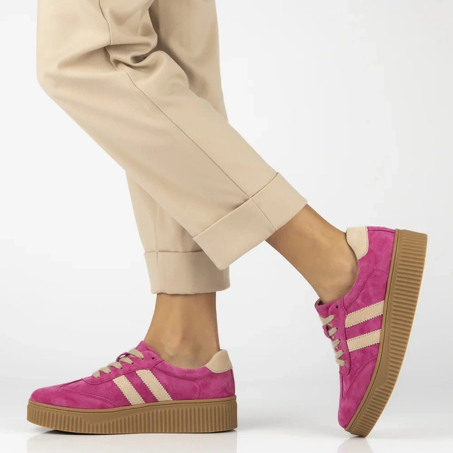 Leather sneakers Filippo DP6776/25 FH BE fuchsia