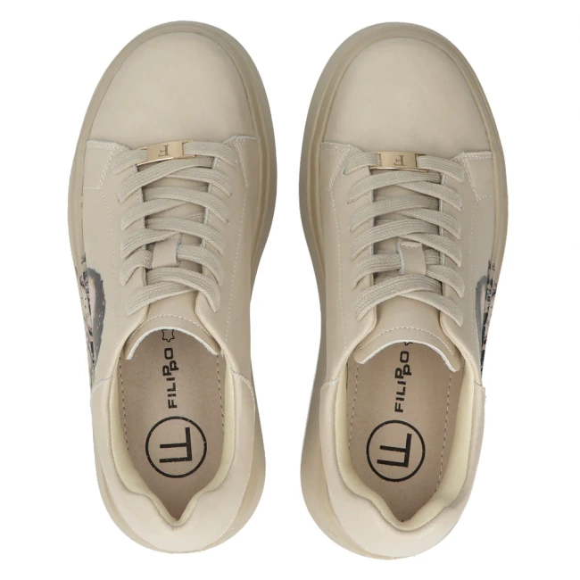 Leather sneakers Filippo DP6207/25 BE beige