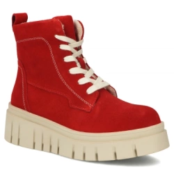 Leather ankle boots Filippo DBT7267/25 RD red