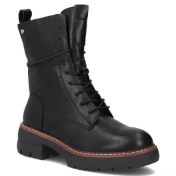 Skórzane botki na obcasie Filippo DBT7263/25 BK czarne