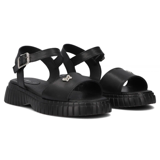 Leather sandals Filippo DS6811/25 BK black