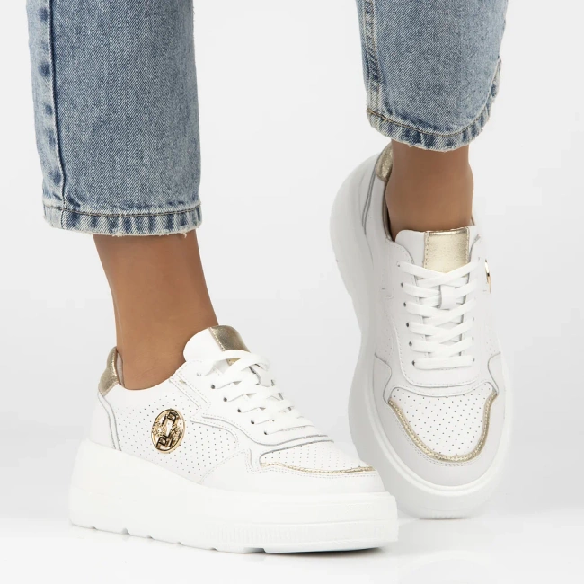 Leather sneakers Filippo DP6843/25 WH white