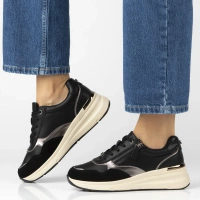 Skórzane sneakersy Filippo DP7105/25 BK czarne