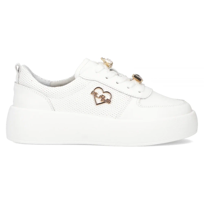 Skórzane sneakersy Filippo DP6784/25 WH białe