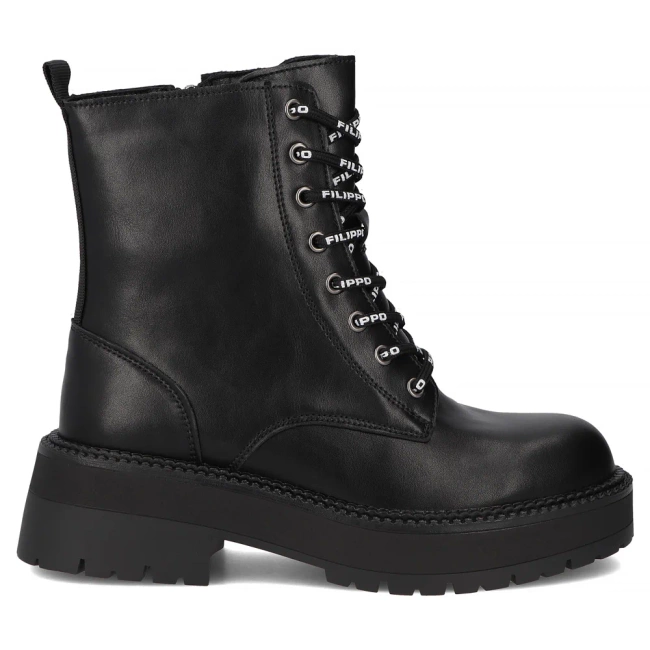 Skórzane botki Filippo DBT7255/25 BK czarne
