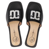 Skórzane klapki Filippo DK6985/25 BK czarne