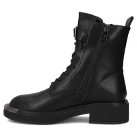 Skórzane botki na obcasie Filippo DBT7231/25 BK czarne