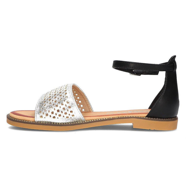 Sandały Filippo DS2102/21 SI BK czarne srebrne