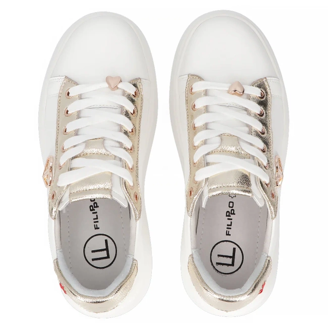 Leather sneakers Filippo DP6792/25 WH GO white gold