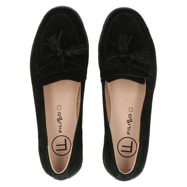 Leather shoes Filippo DP3162/23 BK SU black