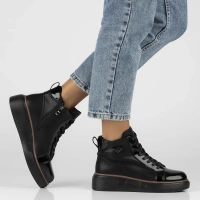 Leather ankle boots DBT6453/25 BK black