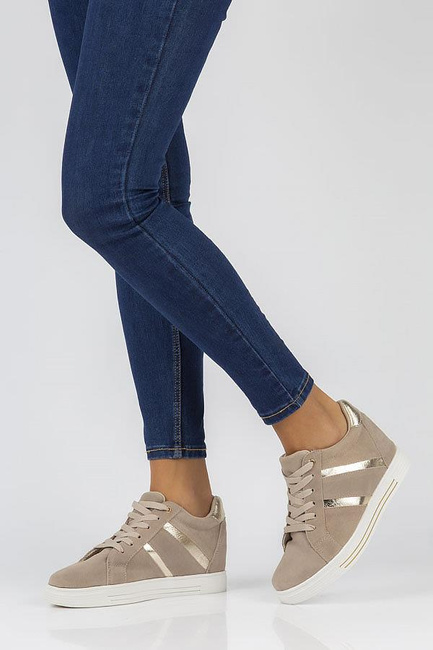 Skórzane Sneakersy Filippo DP3549/22 BE beżowe