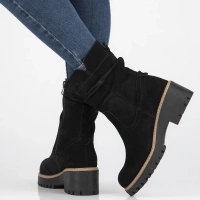 Skórzane botki Filippo DBT6402/25 BK czarne