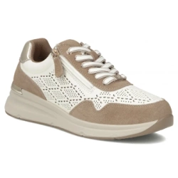 Skórzane sneakersy Filippo DP7101/25 WH BE biało beżowe