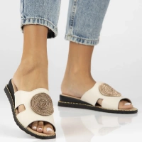 Skórzane klapki Filippo DK7041/25 BE beżowe