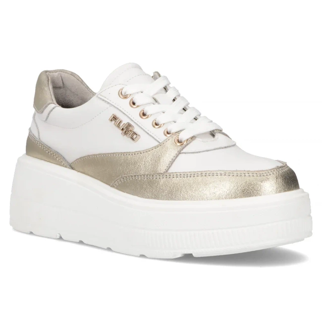 Leather sneakers Filippo DP6842/25 WH GO white gold