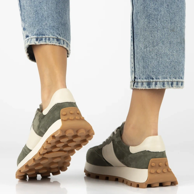 Skórzane sneakersy Filippo DP7112/26 KH khaki