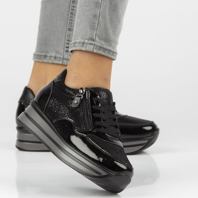 Skórzane sneakersy Filippo DP3152/21 BK Czarne