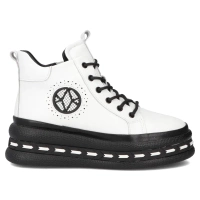 Leather ankle boots Filippo DBT7120/25 WH white