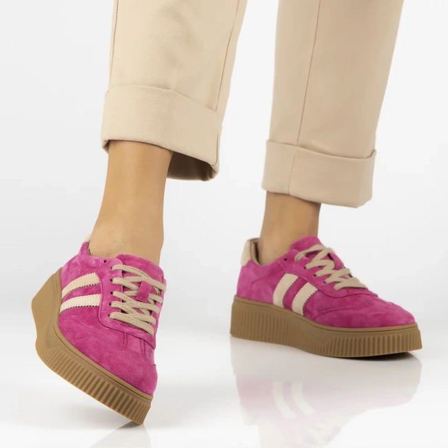 Leather sneakers Filippo DP6776/25 FH BE fuchsia