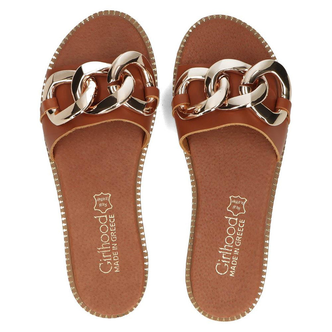 Leather Slippers Filippo LH-180 camel