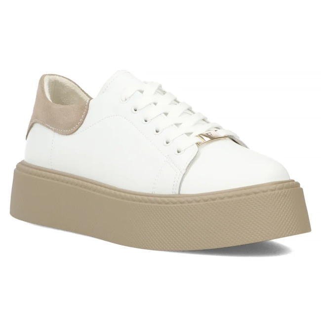 Leather sneakers Filippo DP6119/24 WH white