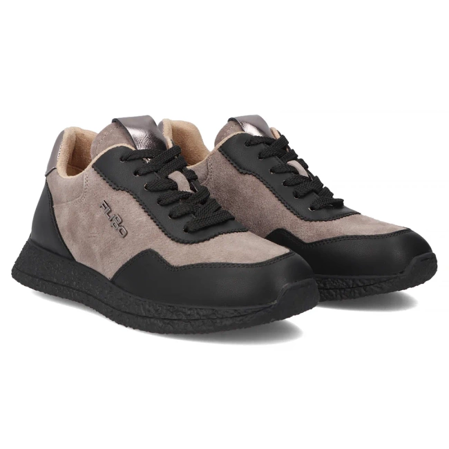 Leather sneakers Filippo DP7405/25 TP BK taupe