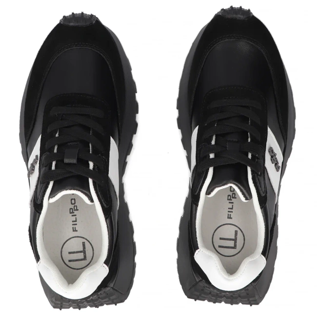 Leather sneakers Filippo DP6785/25 BK BK black