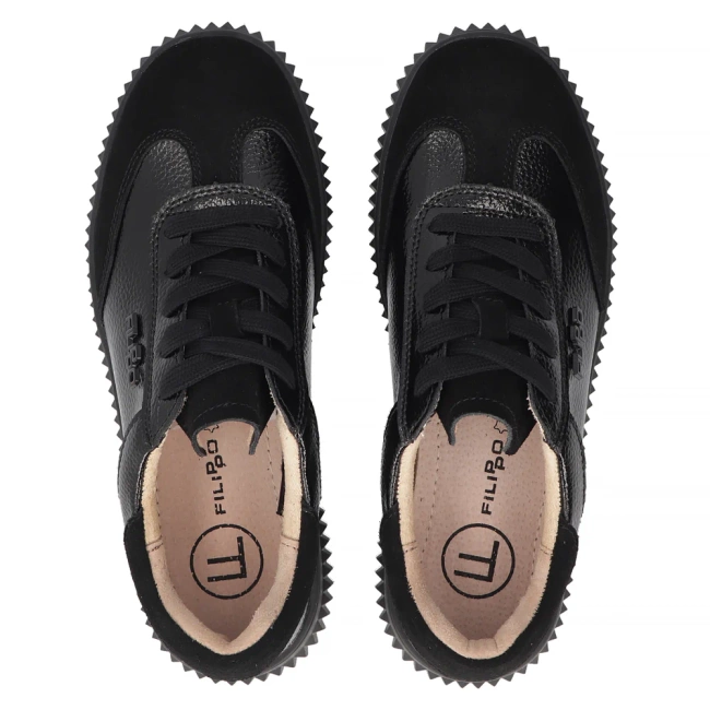 Leather sneakers Filippo DP7123/25 GN gun metal