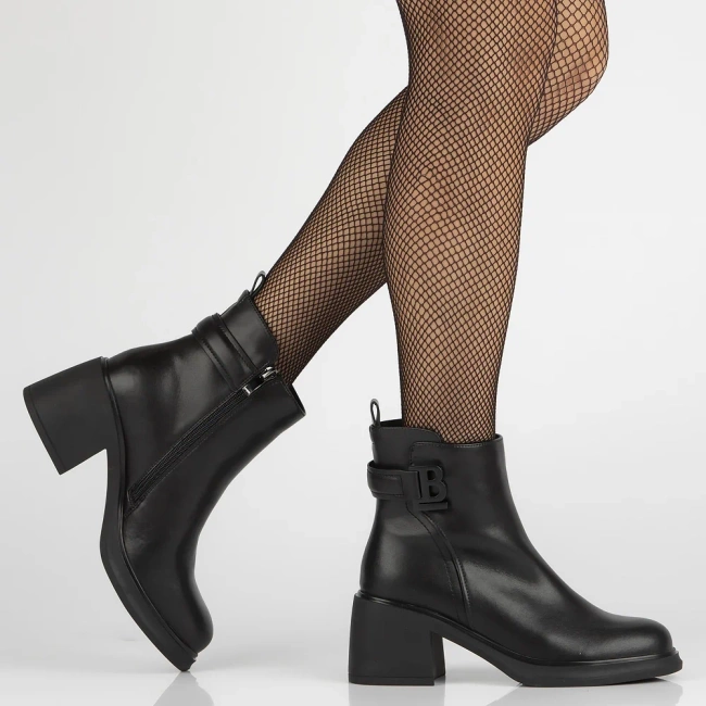 Leather ankle boots DBT6547/24 BK black