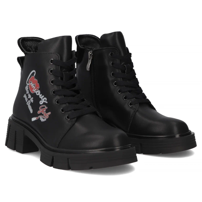 Leather ankle boots Filippo DBT7147/25 BK black