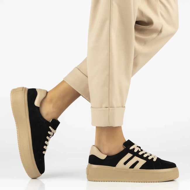 Leather sneakers Filippo DP7173/25 BK black