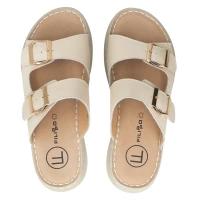 Skórzane klapki Filippo DK7044/25 BE beżowe