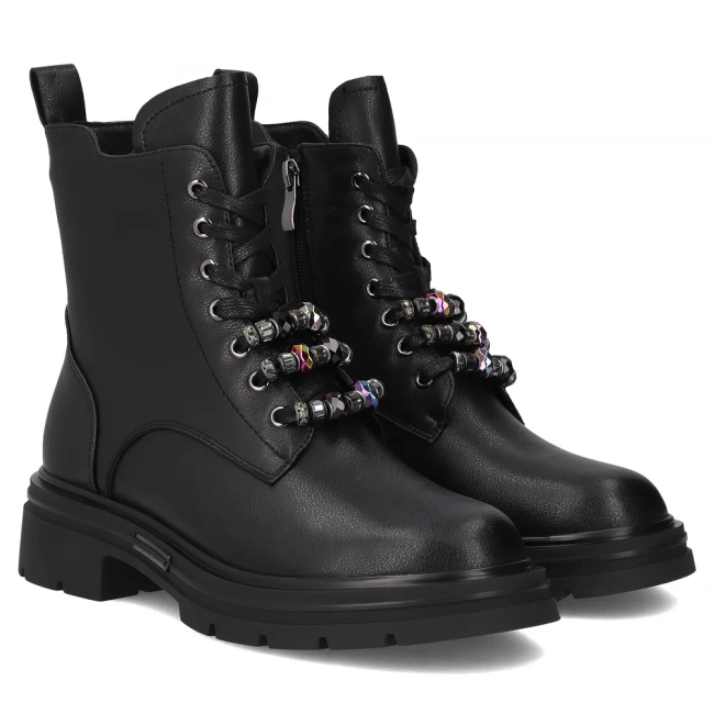 Skórzane botki Filippo DBT7347/25 BK czarne