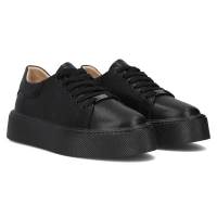 Leather sneakers Filippo DP6119/25 BK black