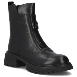 Skórzane botki Filippo DBT7465/25 BK czarne